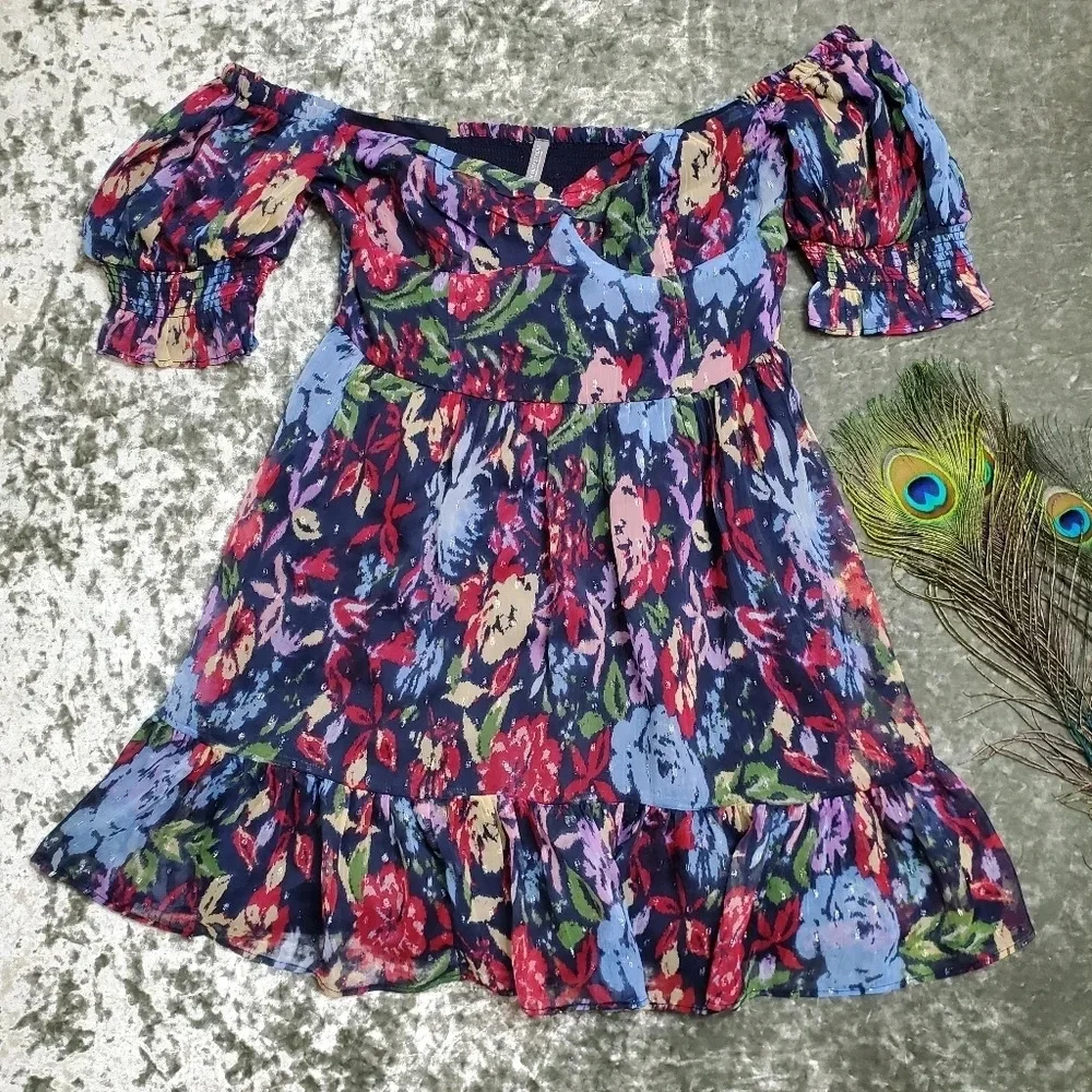 Urban Outfitters‎ Off The Shoulder Floral Dress